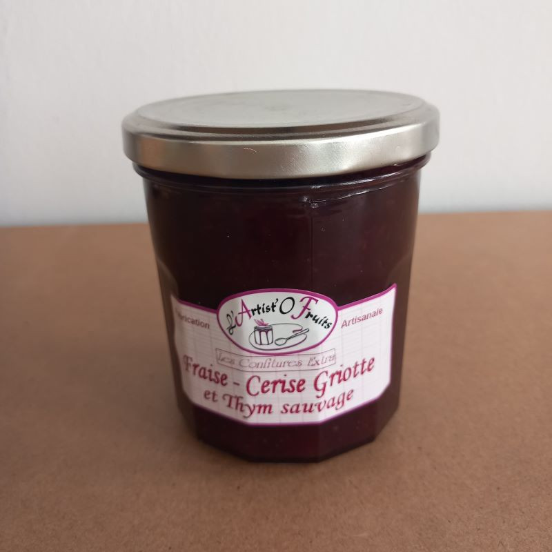 Confiture fraise griotte et thym sauvage 330g