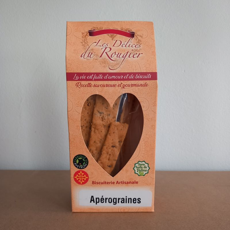 Apérograines biscuit apéritif aux graines de lin, pavot et sésame 100g