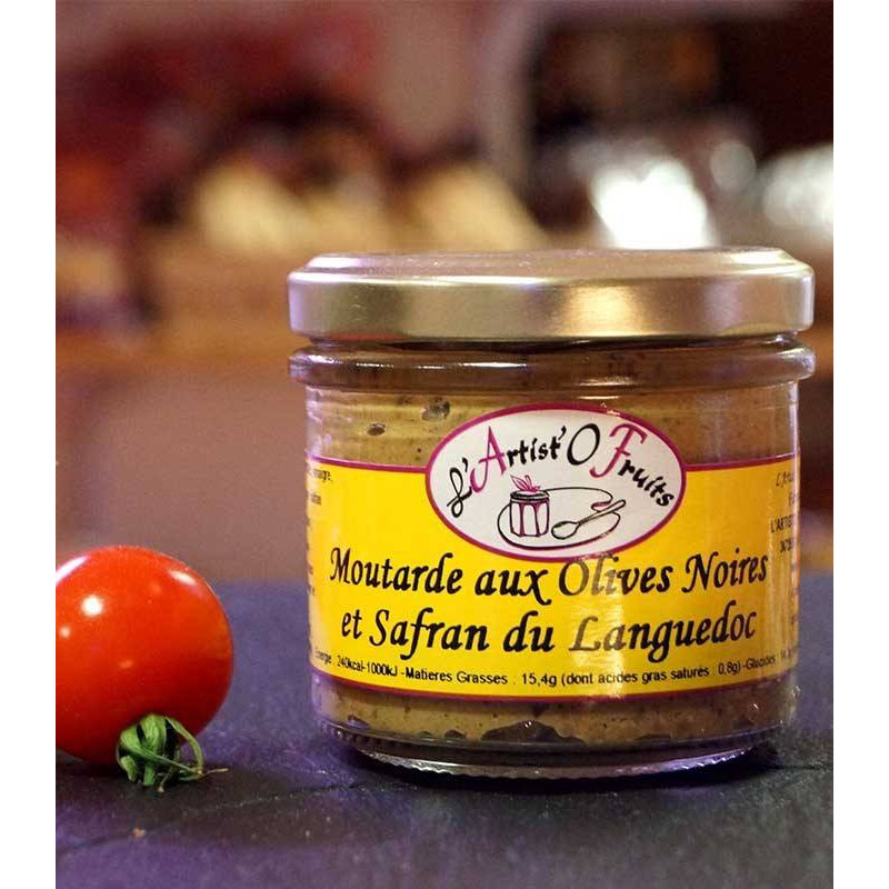 Moutarde aux olives noires et au safran du Languedoc 120g