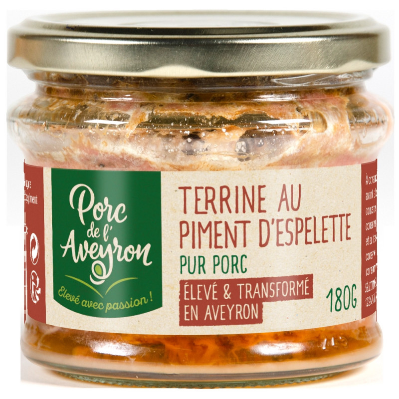 Terrine de campagne au piment d'Espelette, 180g